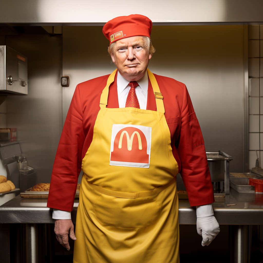 Donald Trump in Burger King uniform