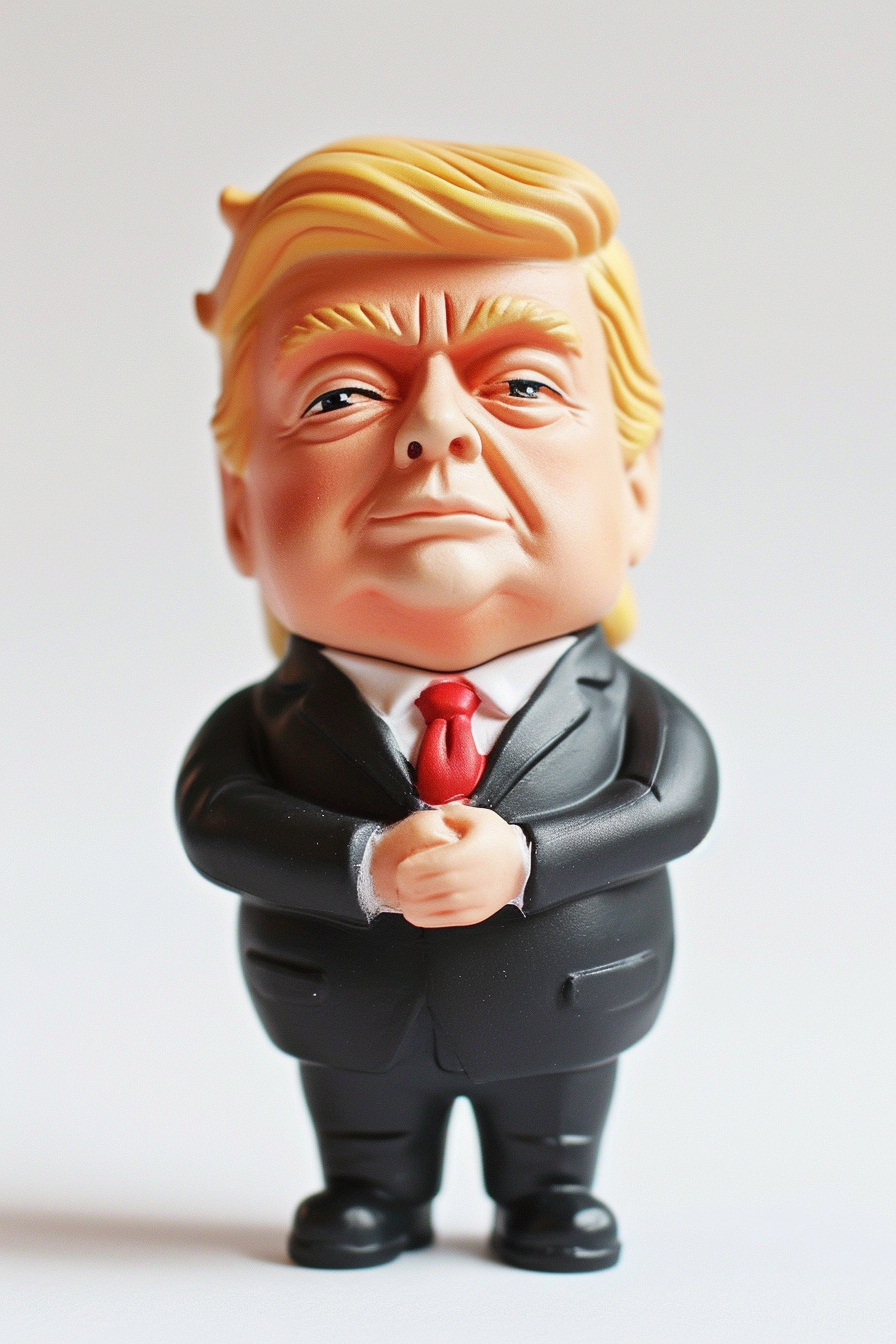 Donald Trump cute figurine on white background