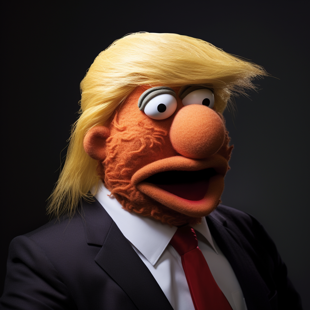 Donald Trump portrayed as a Muppet