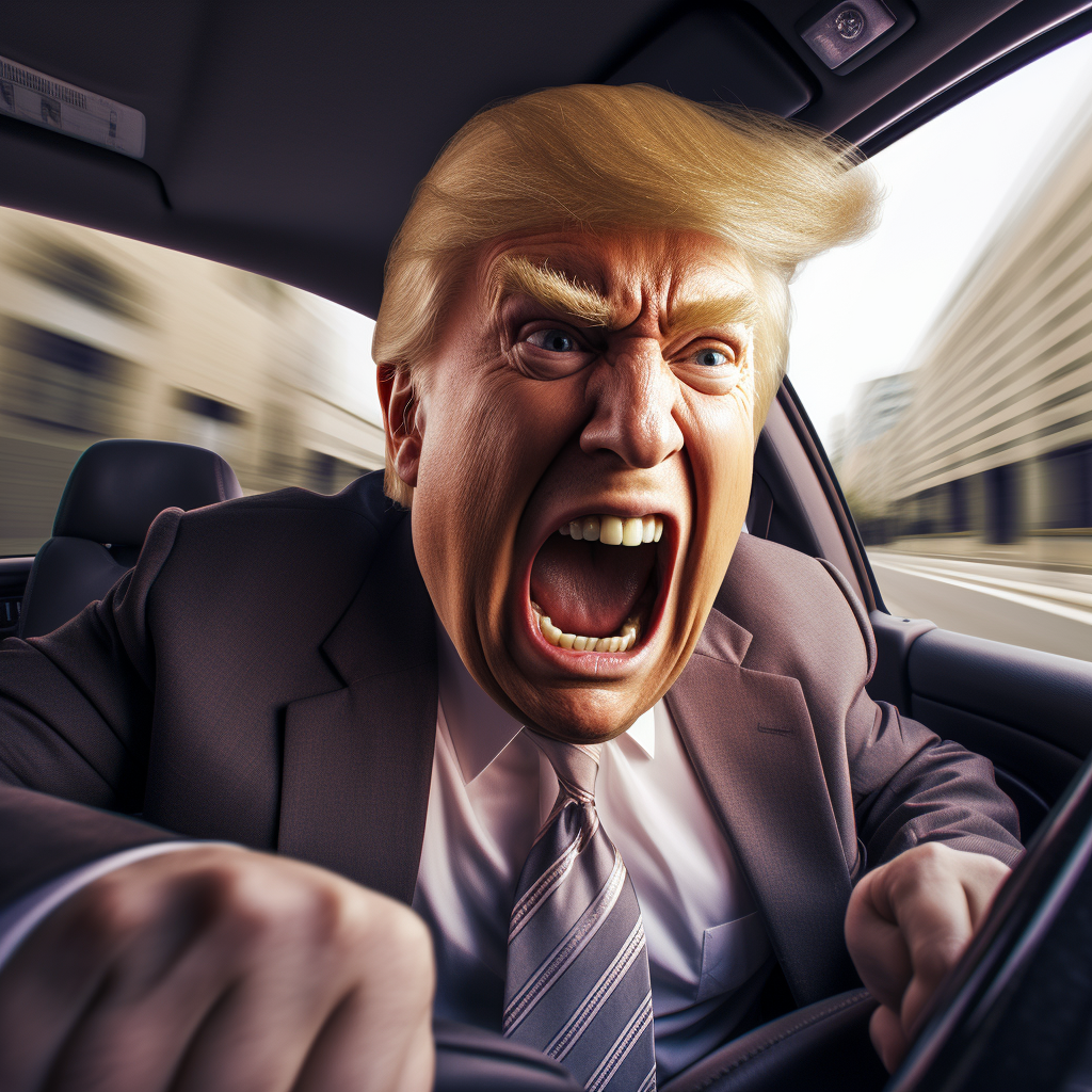 Donald Trump expressing road rage