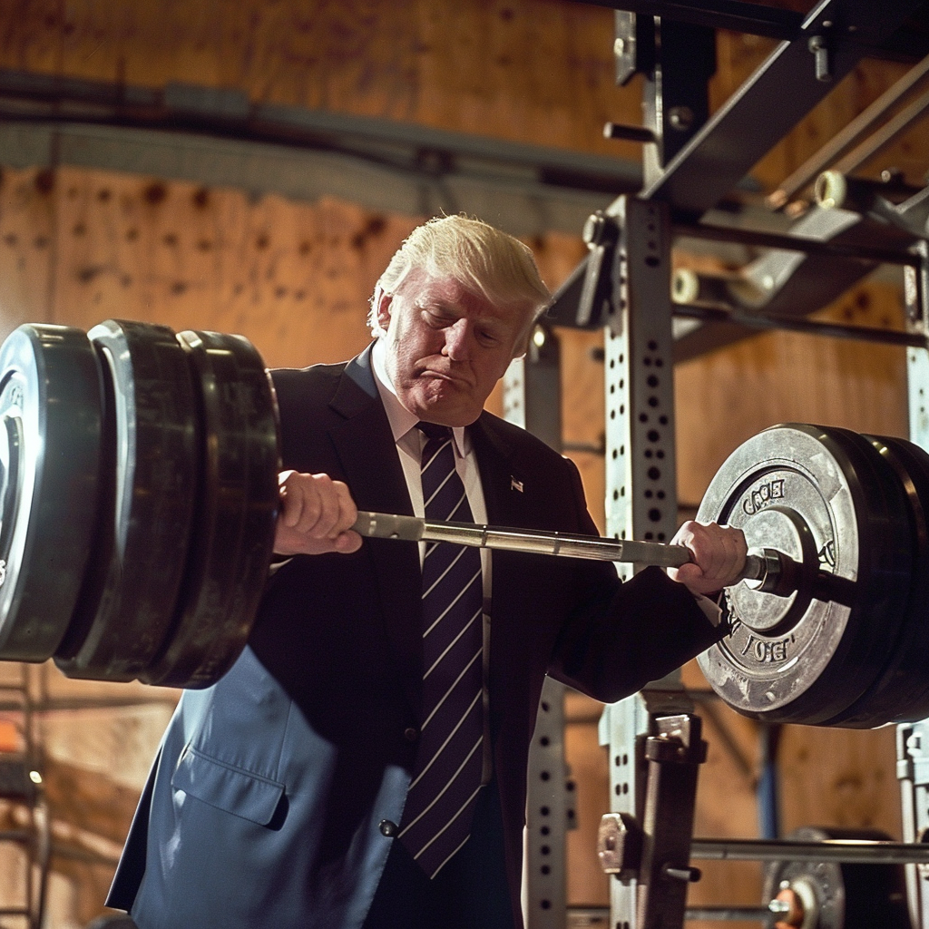 Trump weightlifting heavy weights