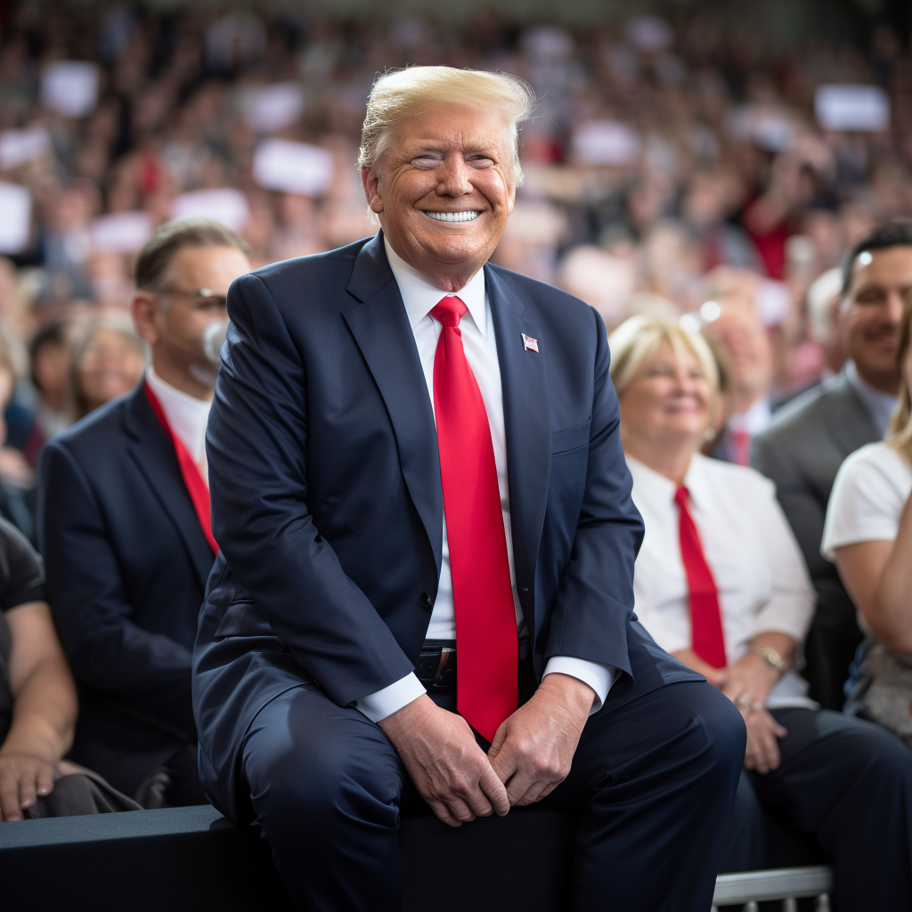 Donald Trump smiling at public event