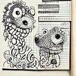 Fun doodle pattern created with ballpoint on paper.