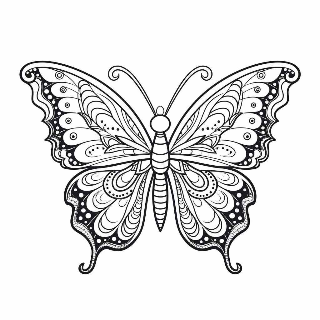 Butterfly coloring page for kids