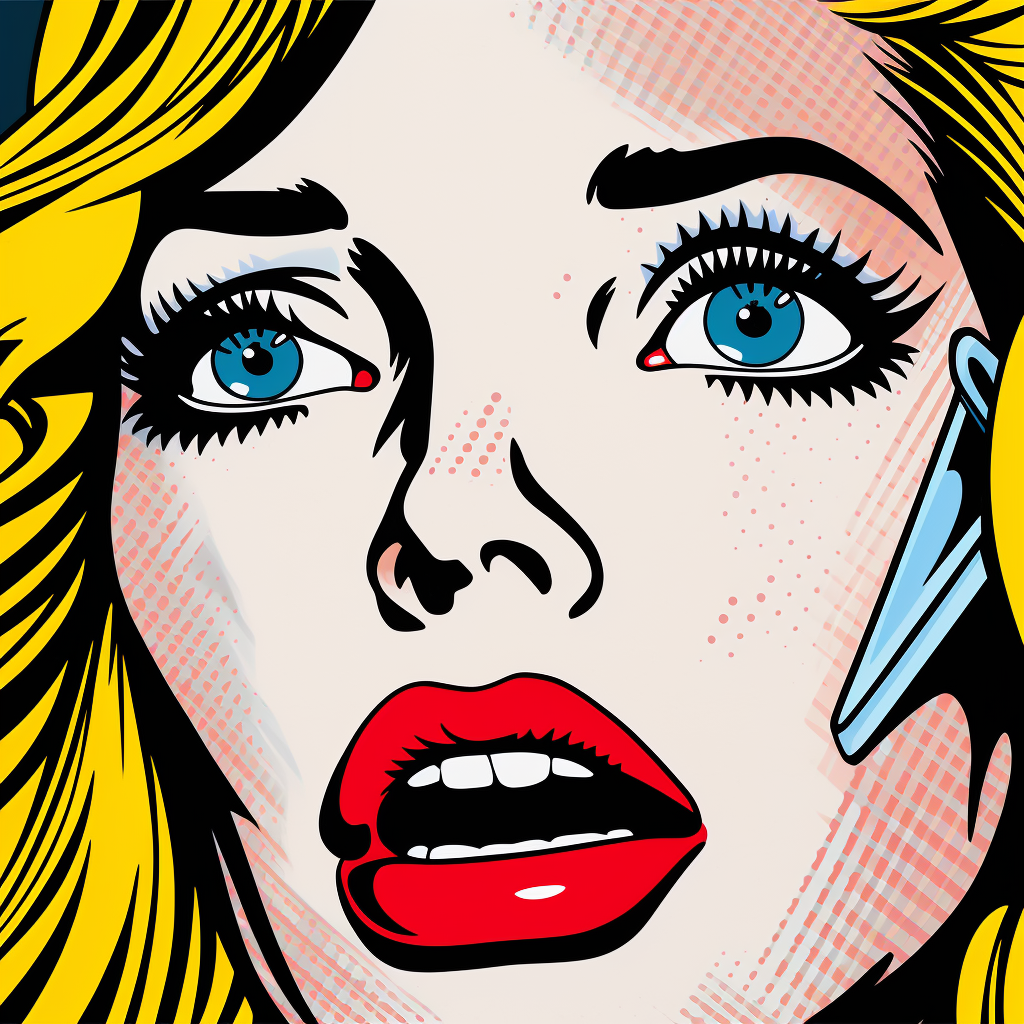 Doomscrolling Artwork in Roy Lichtenstein Style