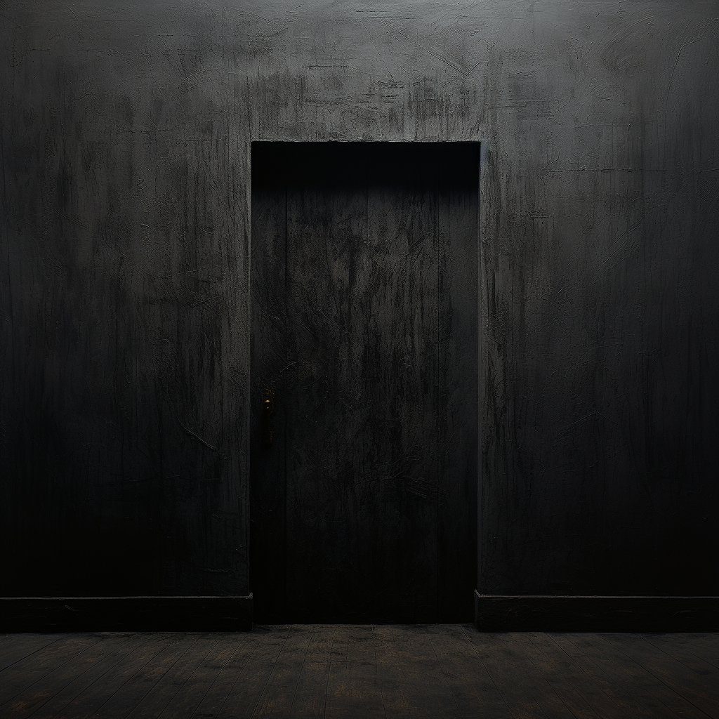 Dark minimal textured door to nothingness