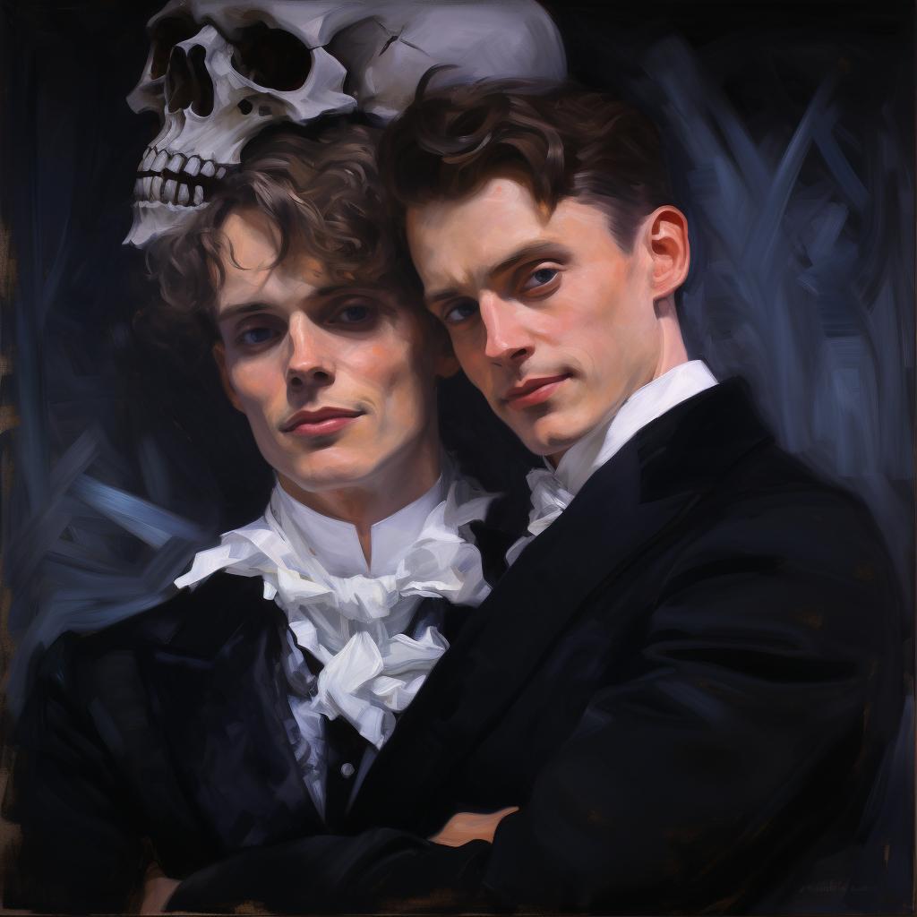 Romantic Haunted Male Couple Dorian Gray God of Death