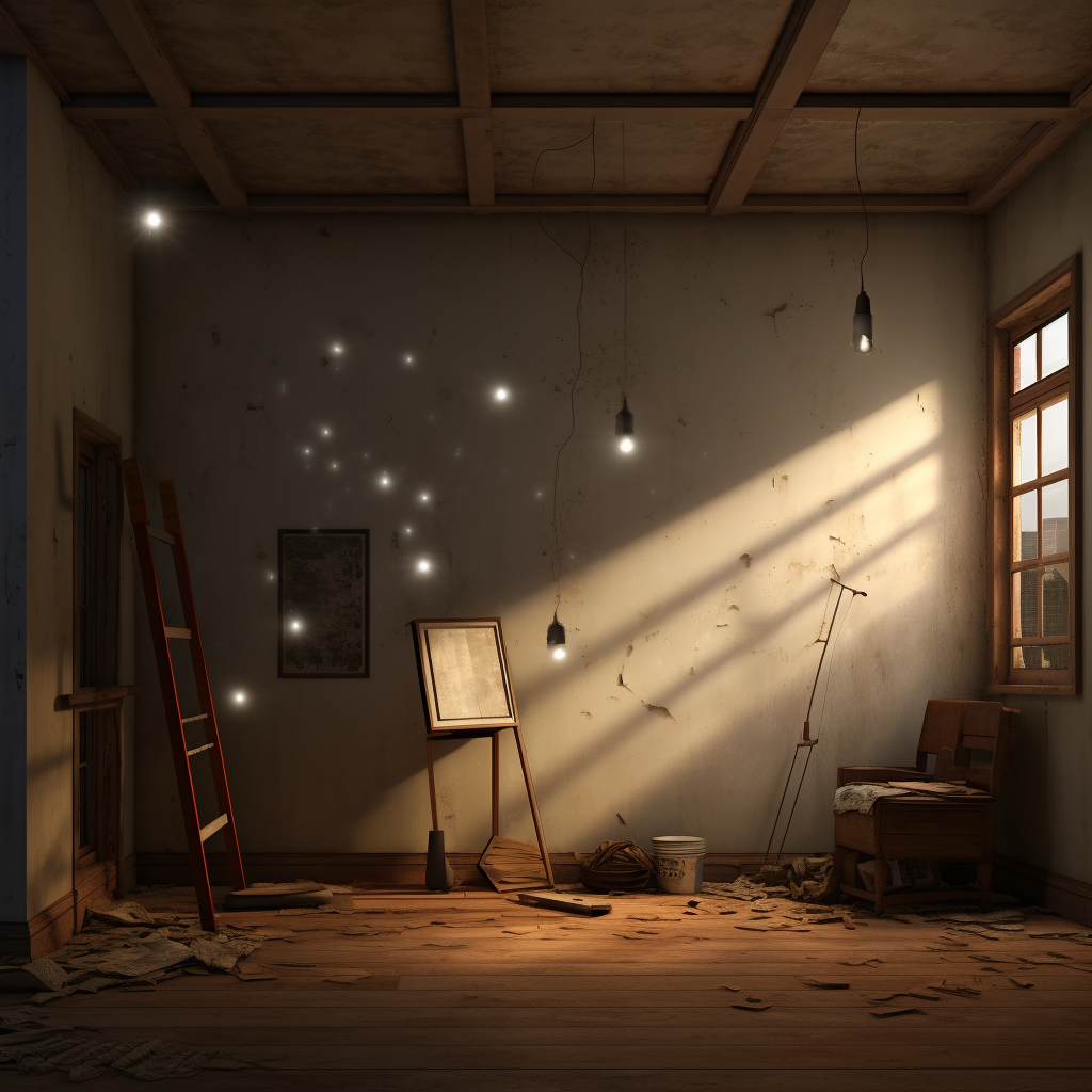 Photorealistic dots lighting enhancing an image