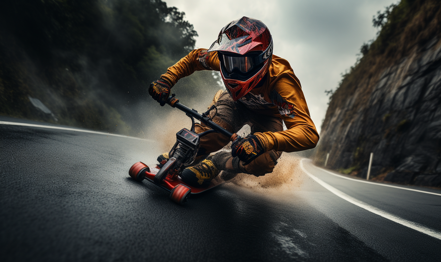 extreme sport skateboard downhill