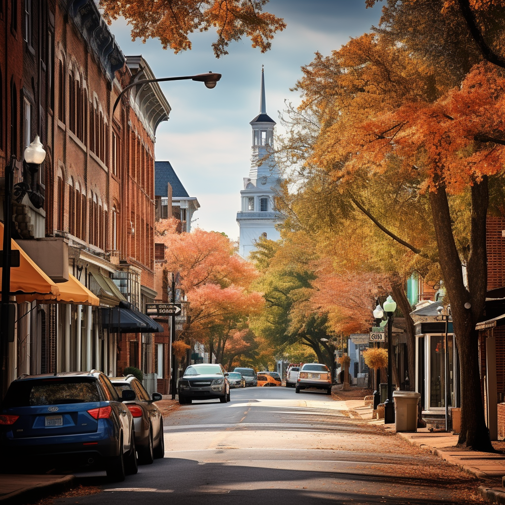 Charming fall scene in South Carolina