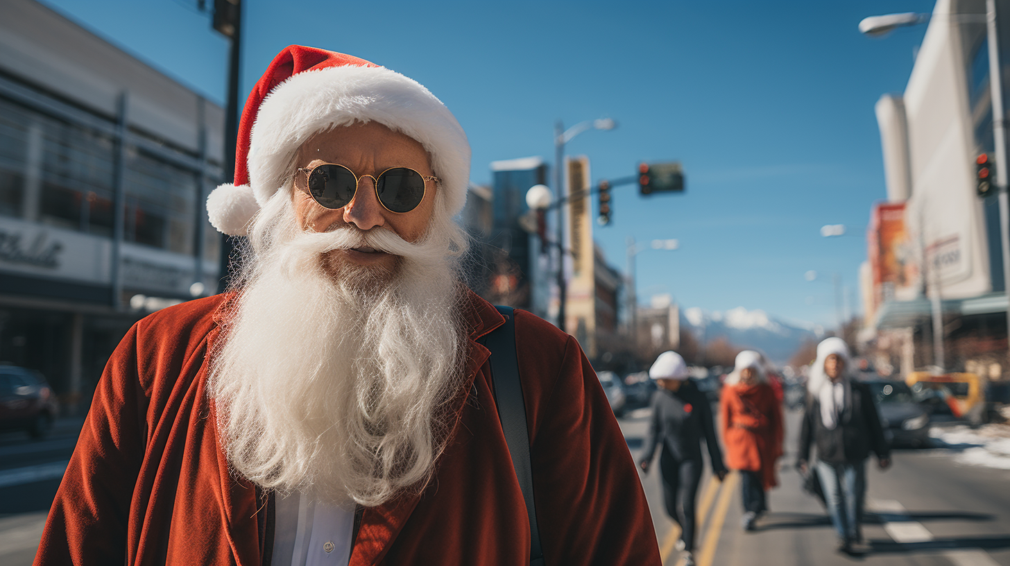 Eccentric Christmas explorers in downtown Asheville