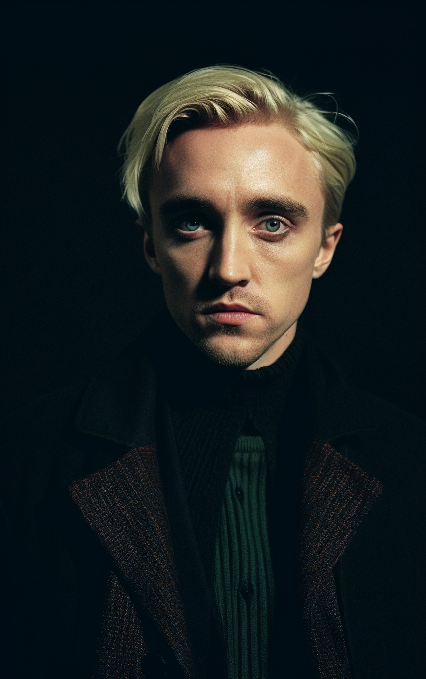 Realistic photography of Draco Malfoy and Tom Felton