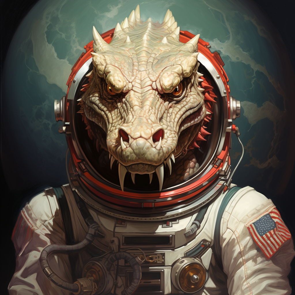 Dragon astronaut exploring the cosmos