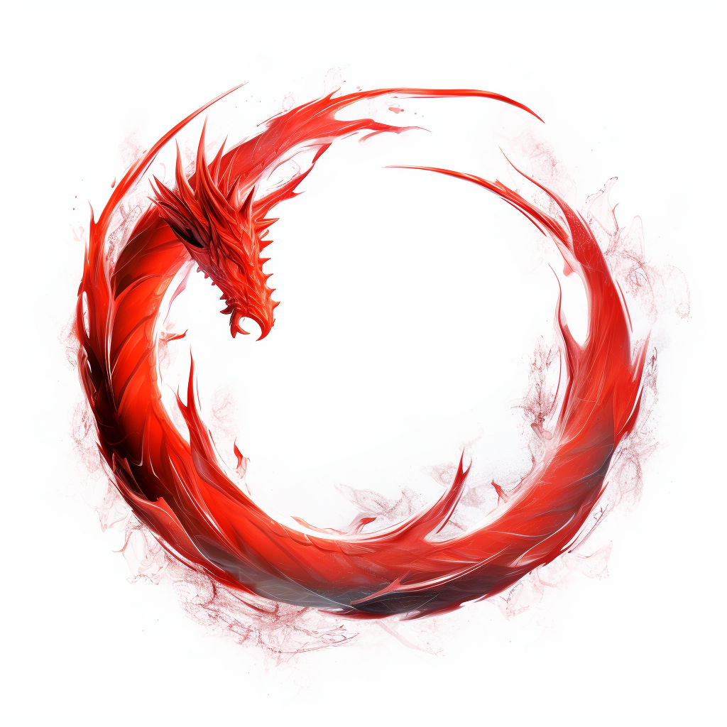 Dragon circle on white background