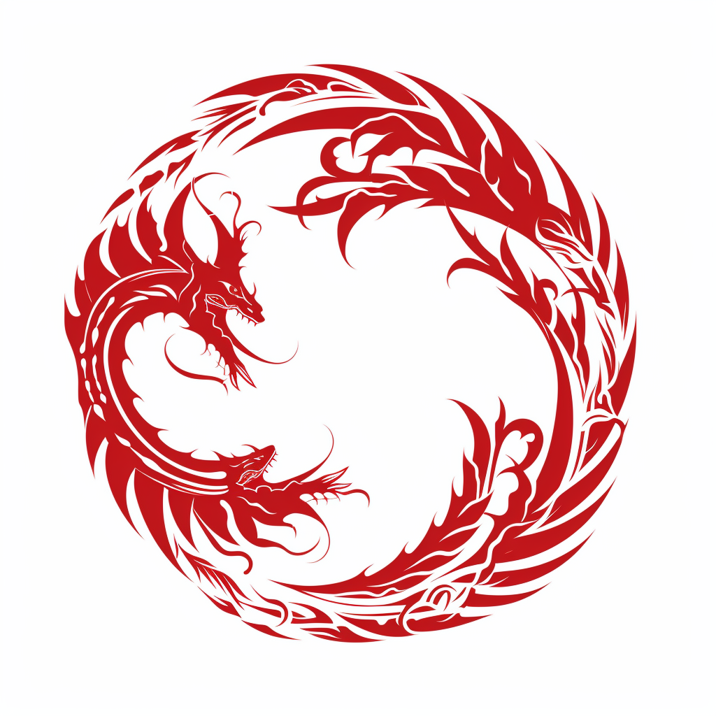 Dragon Circle on White Background