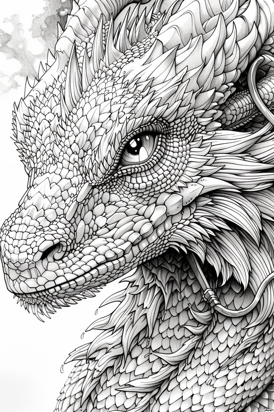 Dragon Coloring Page for Adults