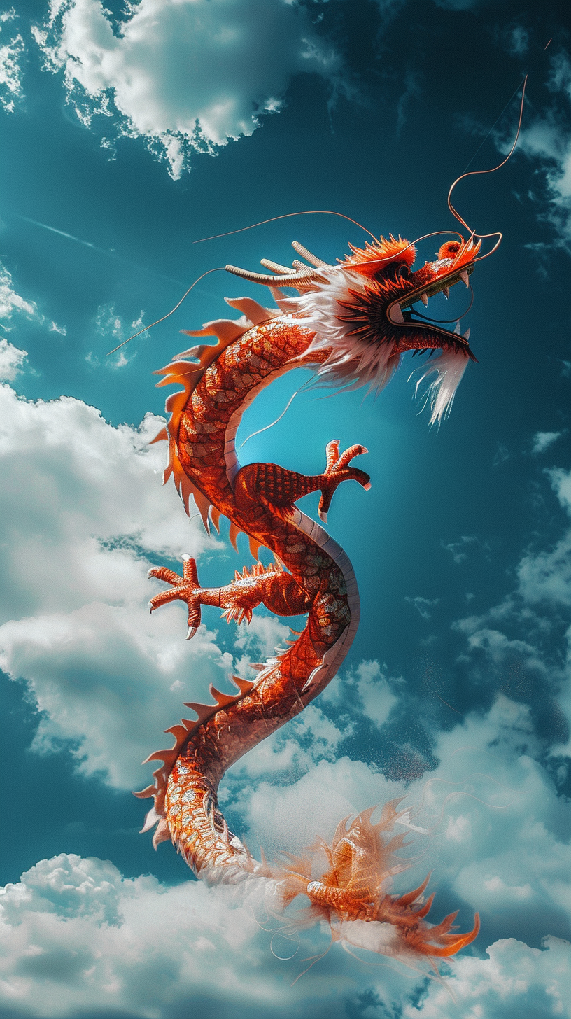 Dragon flying in the sky Lunar New Year