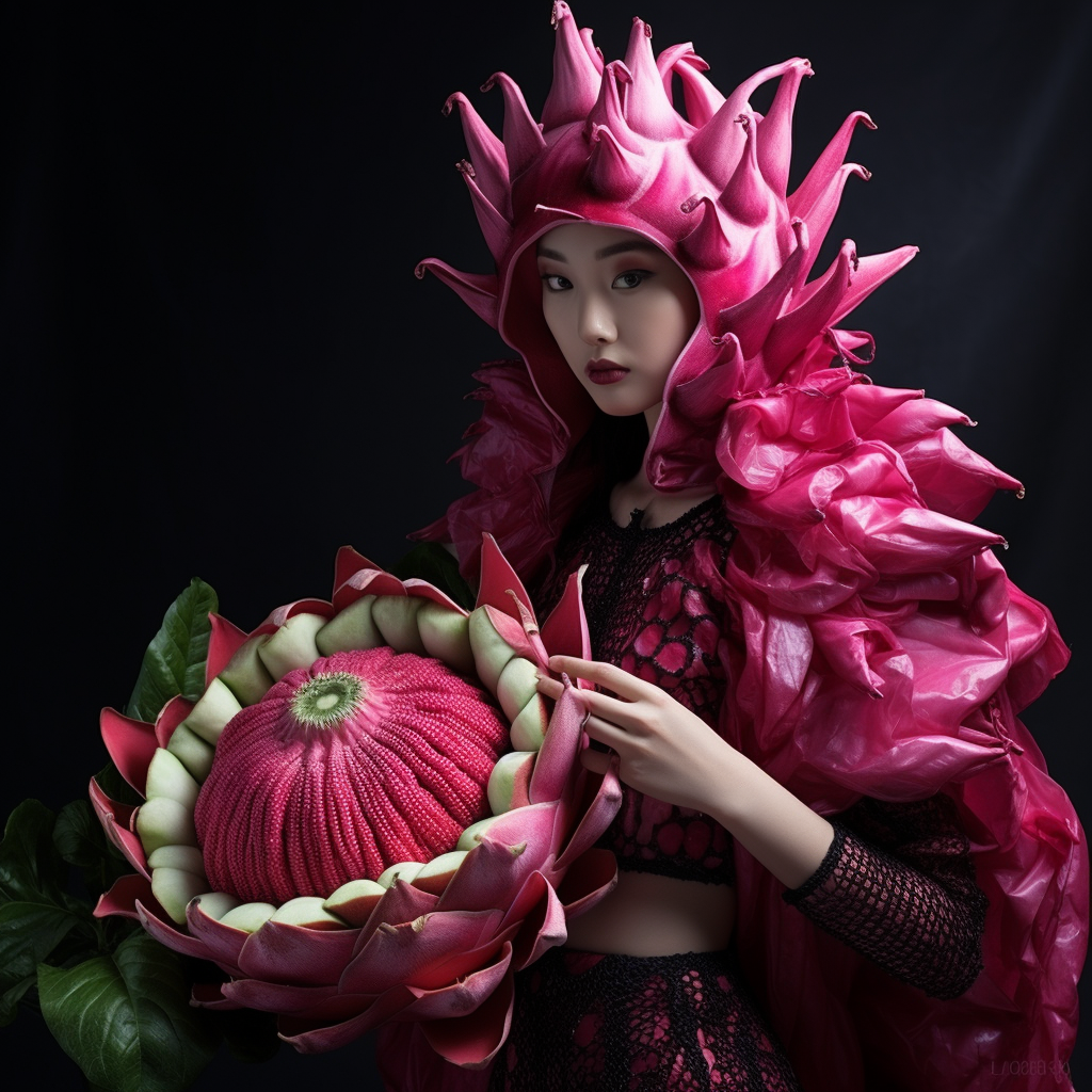 Realistic dragon fruit cosplay in China