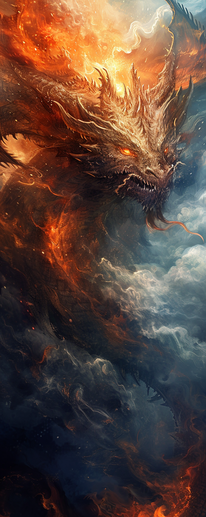 Dragon God Powerful Immortal Digital Painting