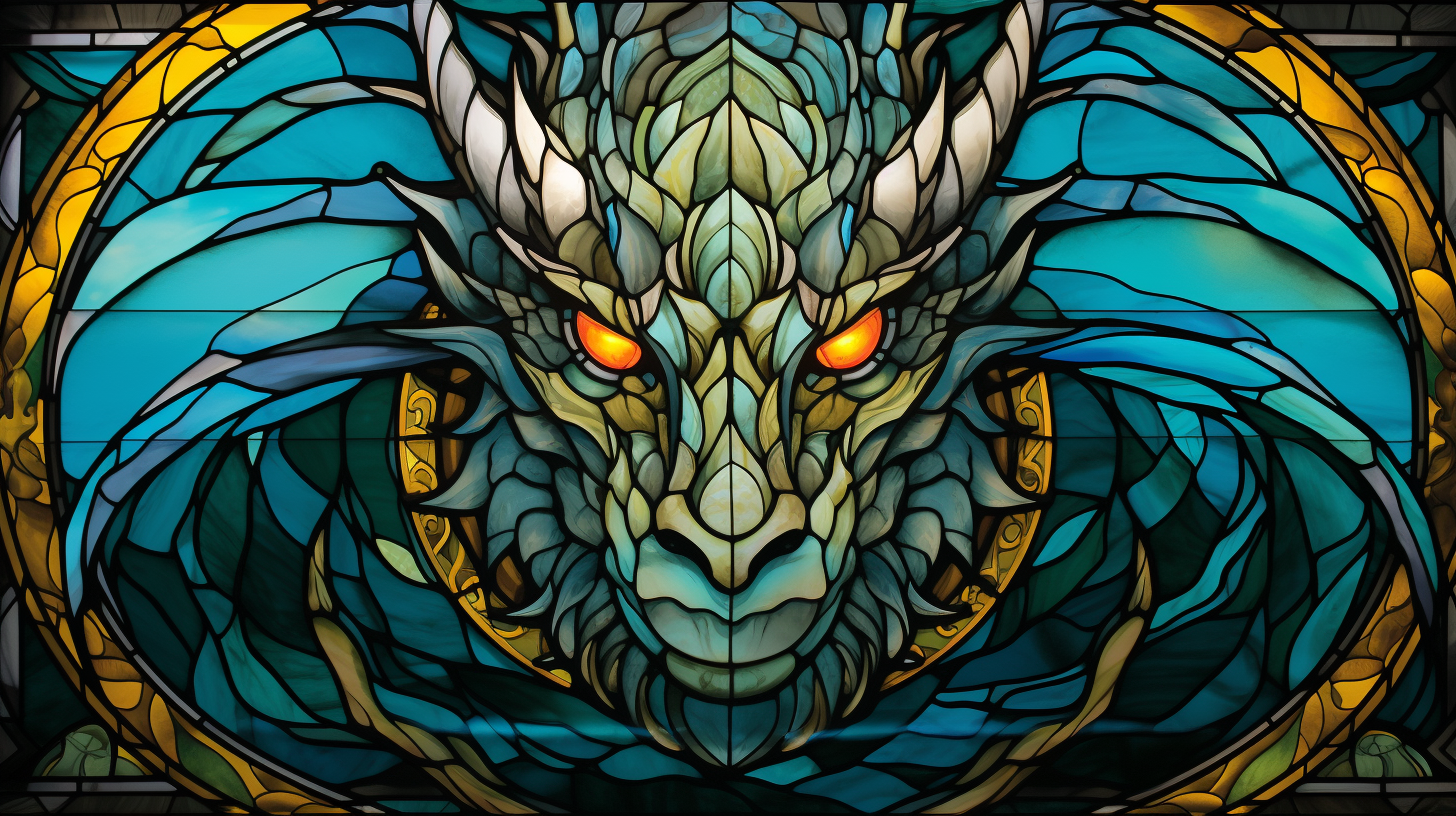 Majestic Dragon God Stained Glass