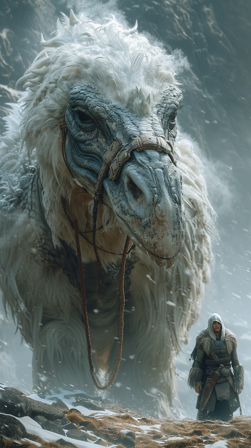 Dragon Ostrich Warrior Cold Desert