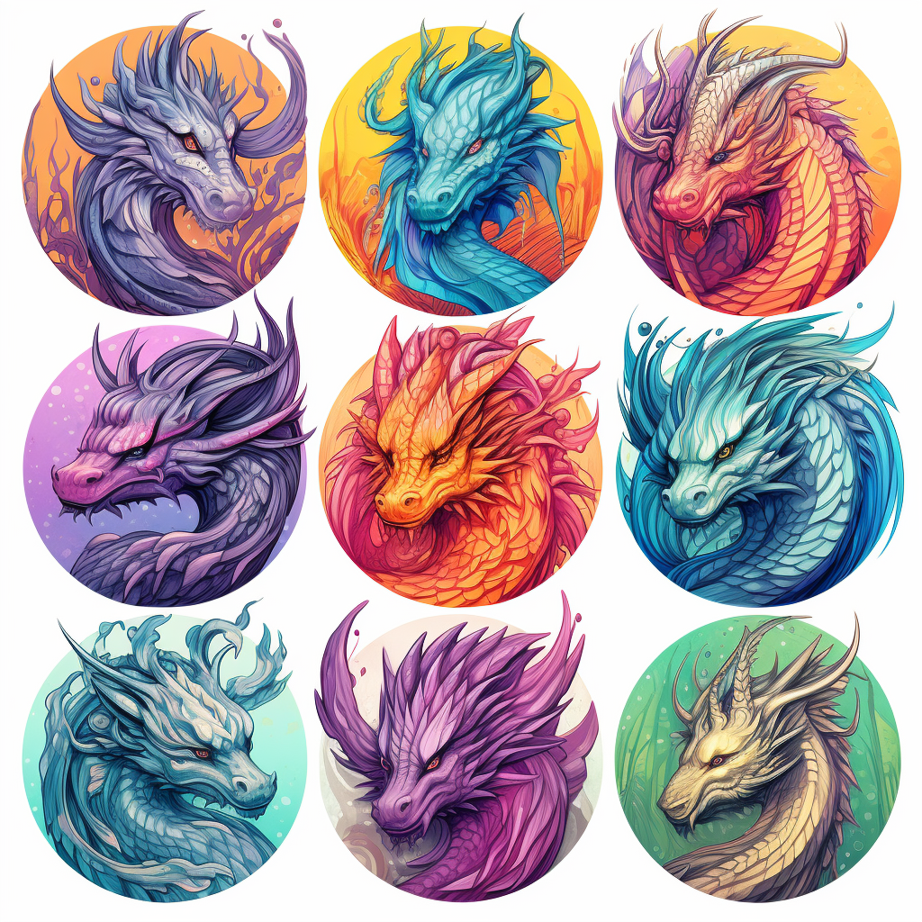 Dragon Picture Set Pencil Drawing