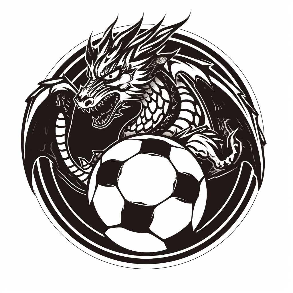 Dragon soccer logo silhouette image