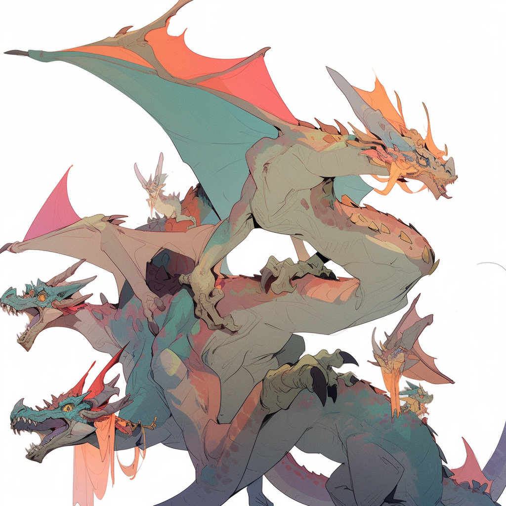 Colorful dragon artwork in expressive style