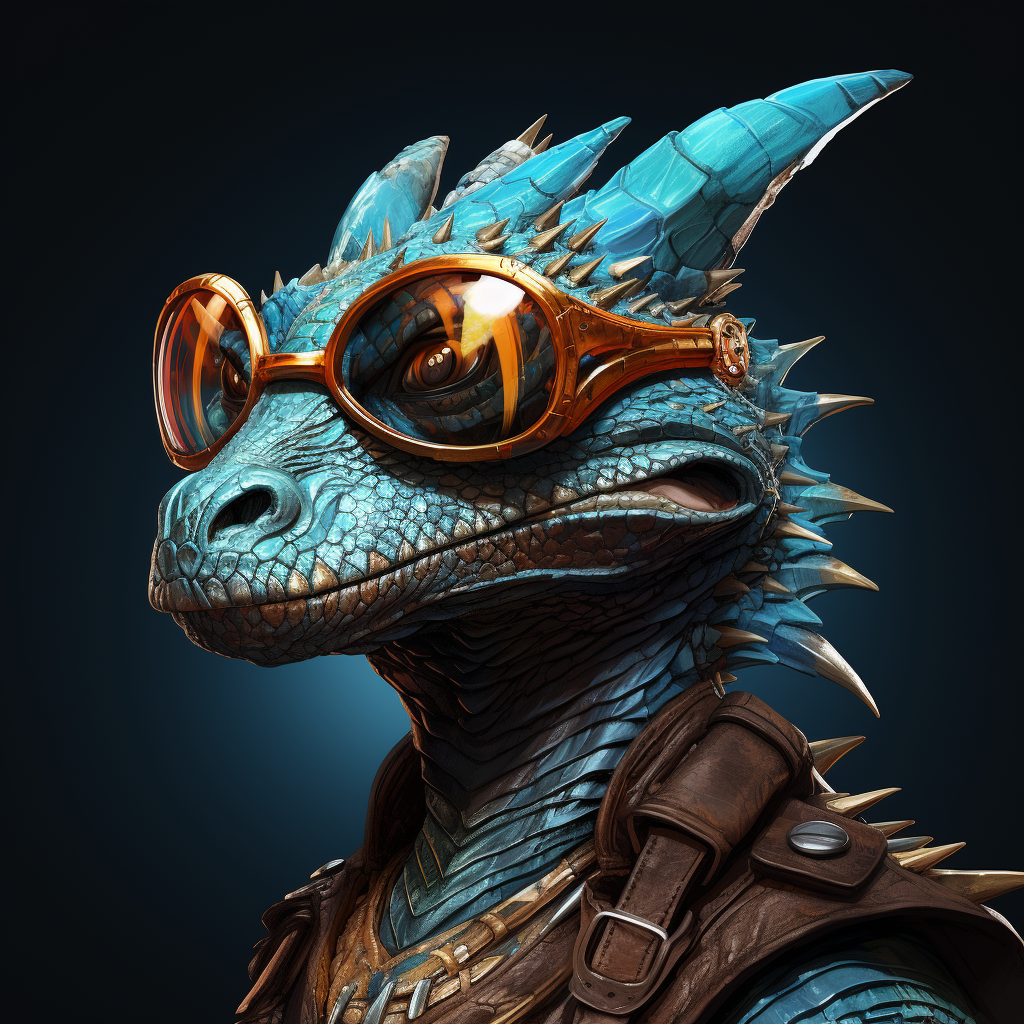 Dragon wearing stylish glasses