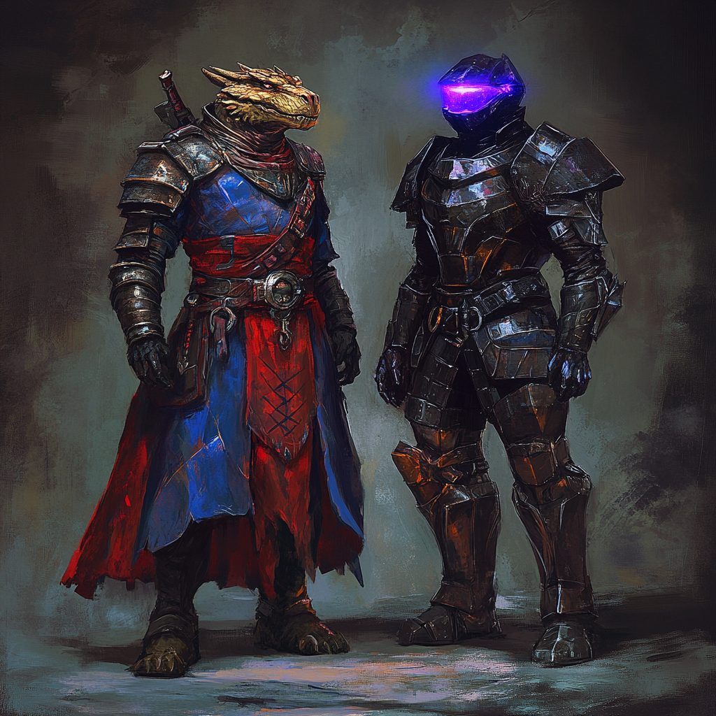 Dragonborn Monk and Robotic Warforge Rouge