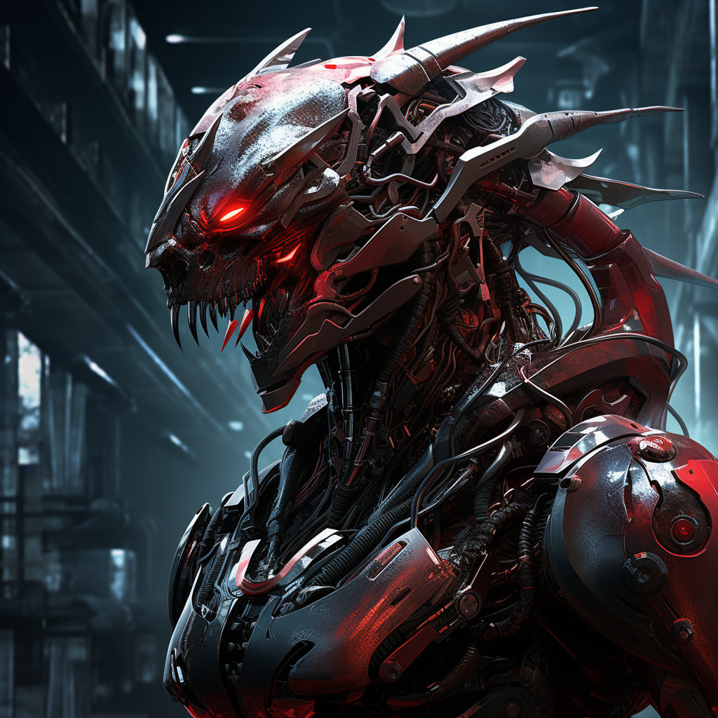 Stunning cyborg dragon artwork