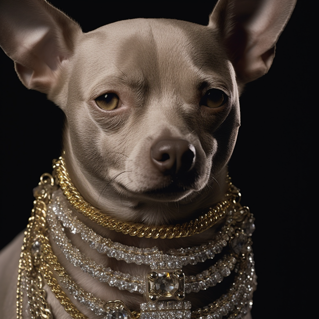 Drake's Dog Diamond Akiva with Diamond Chain Close Up