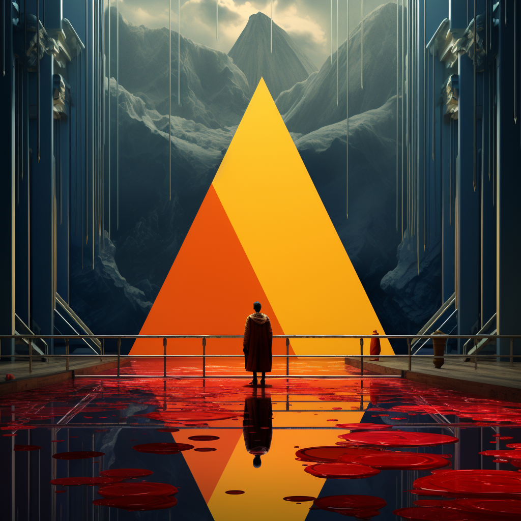 Vibrant cinematic drama triangle image