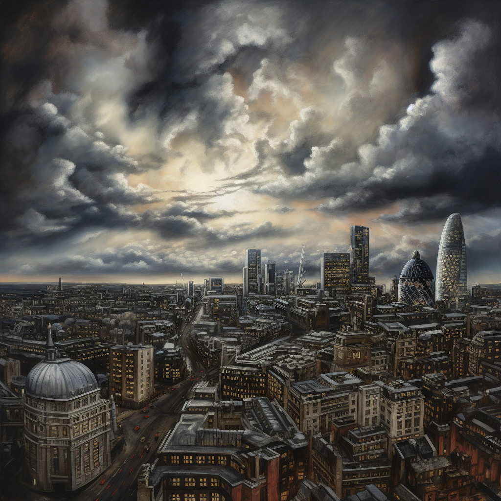 Cityscape with Dramatic Sky Contrast