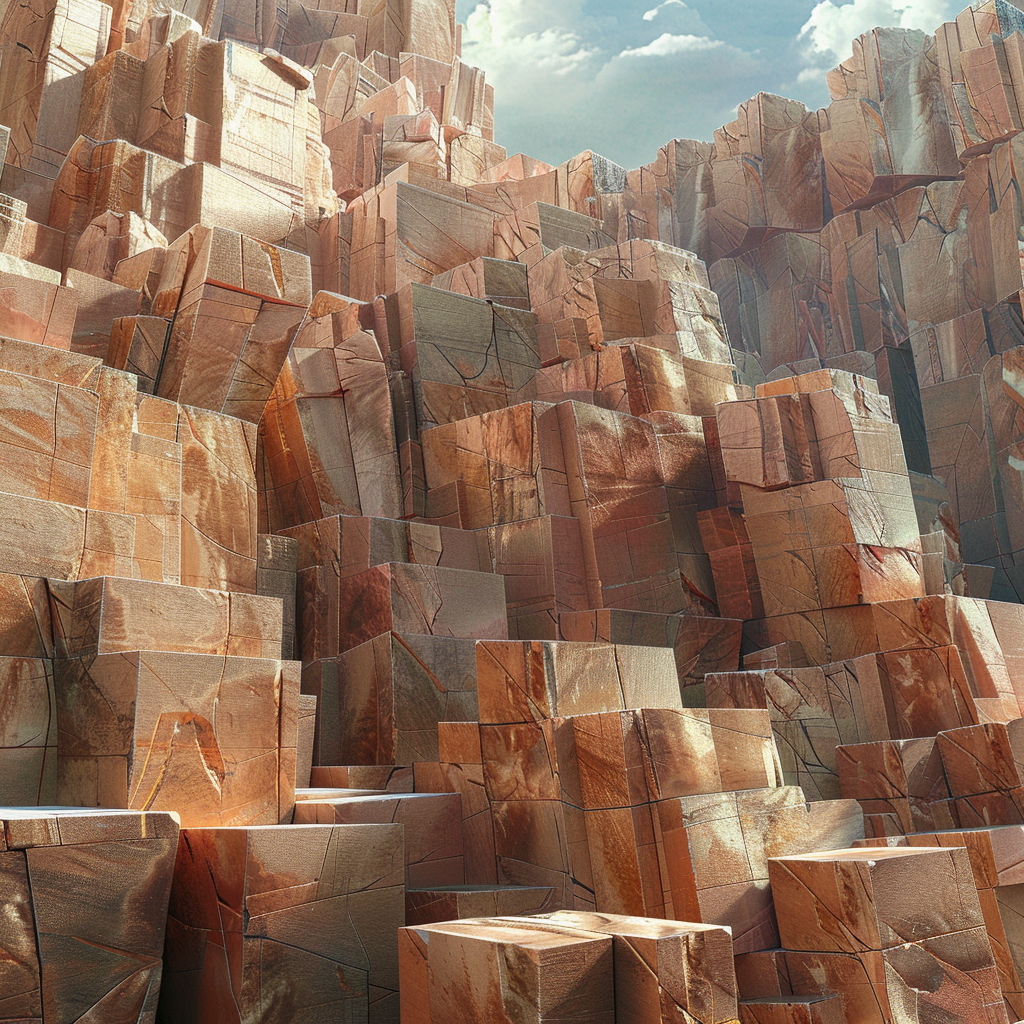 Sandstone Blocks Valley Landscape