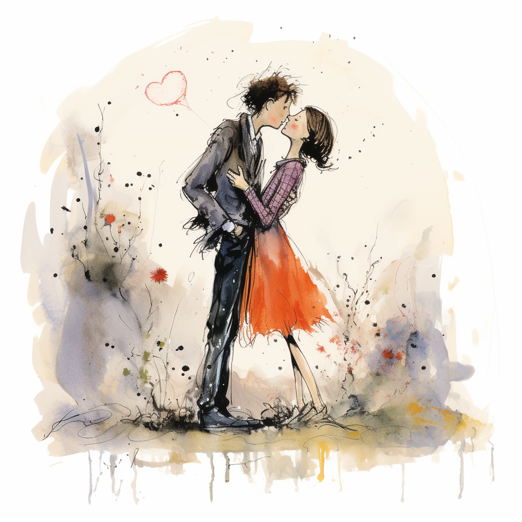 Quentin Blake's dramatic romance illustration