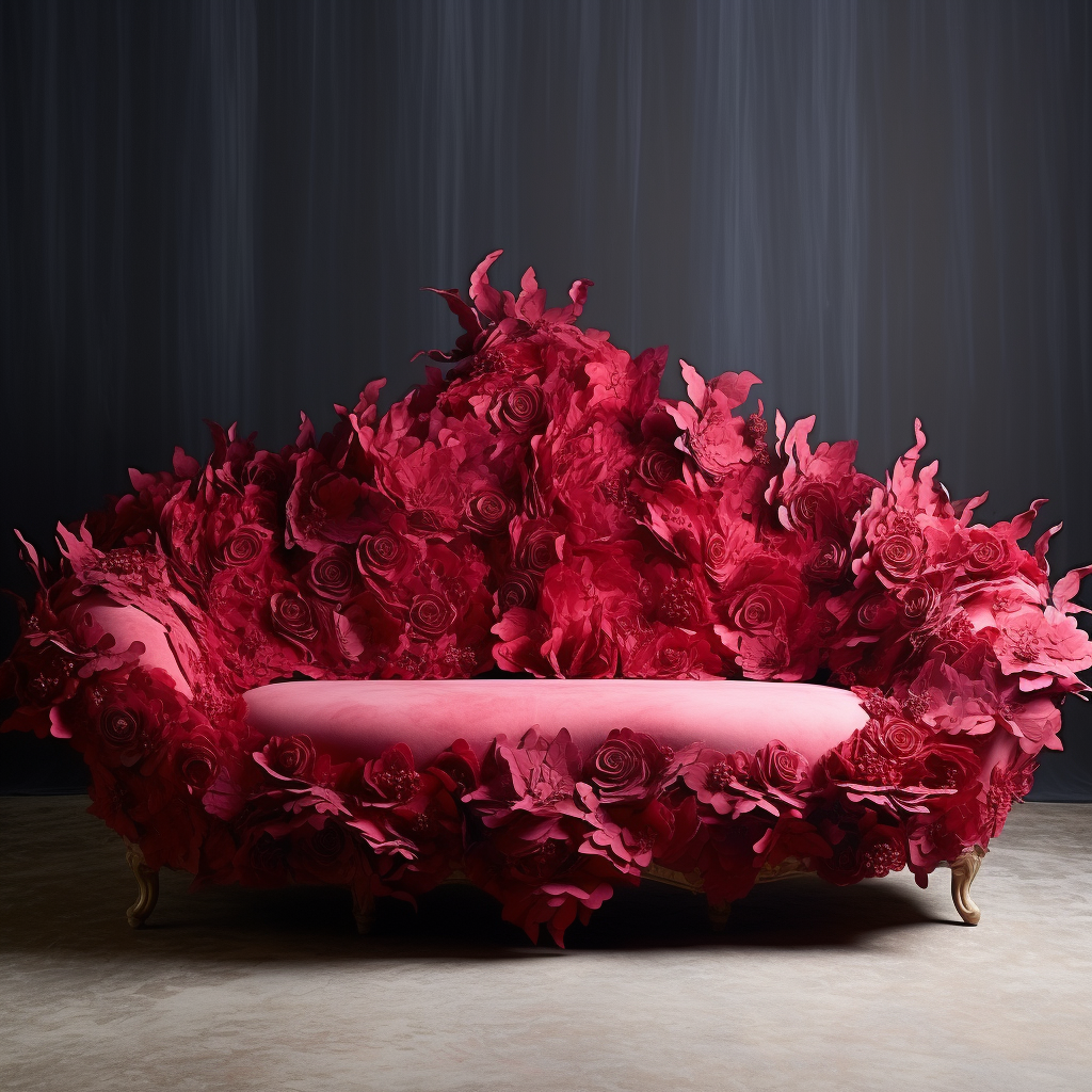 Unique Sofa with Flower Petals