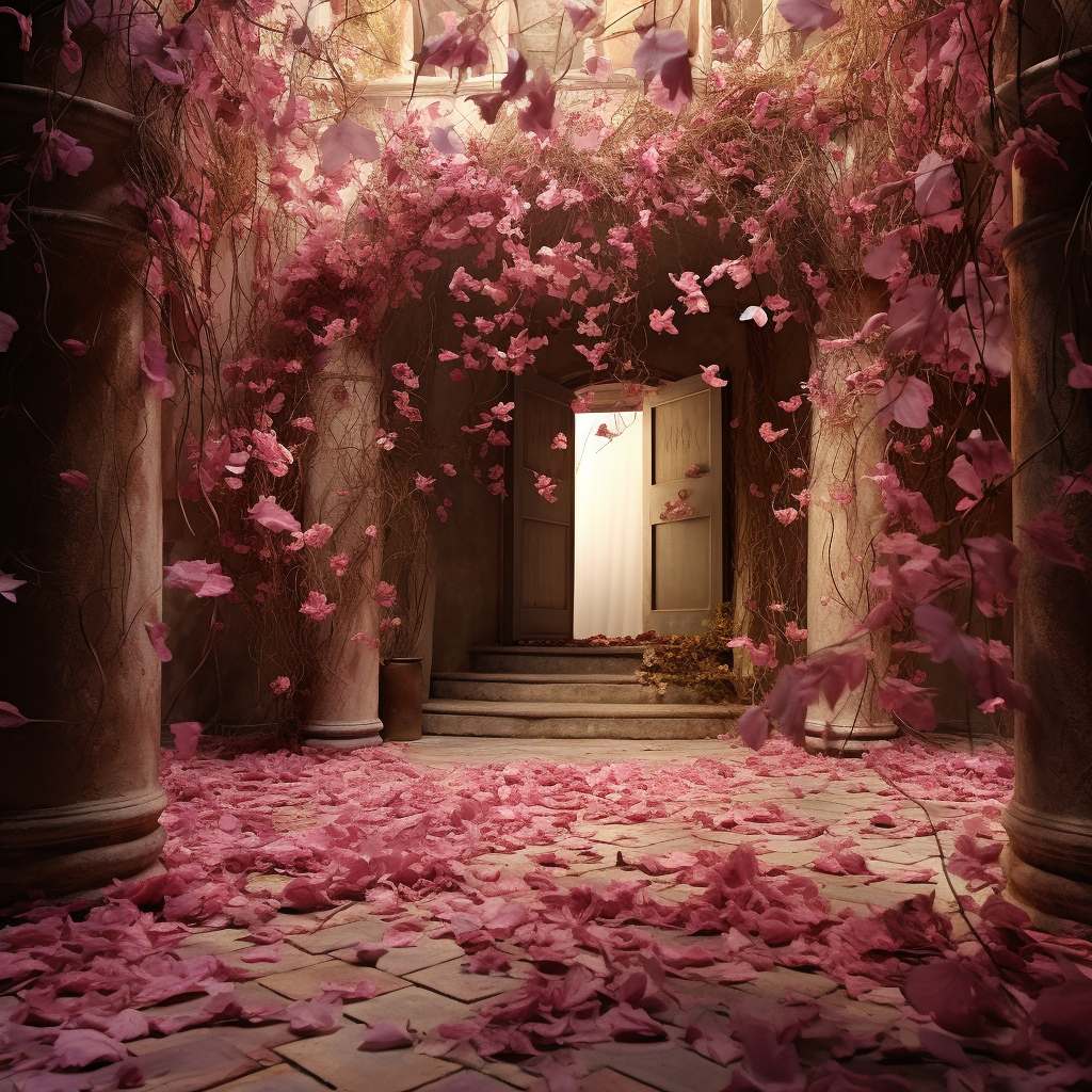 Unique Architectural Structure with Flower Petals