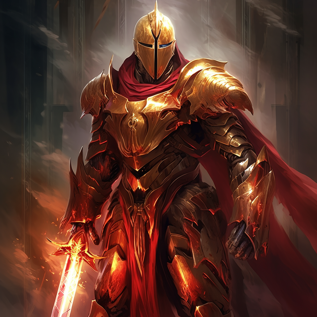 Powerful Dread Knight with Lightsaber and Shield