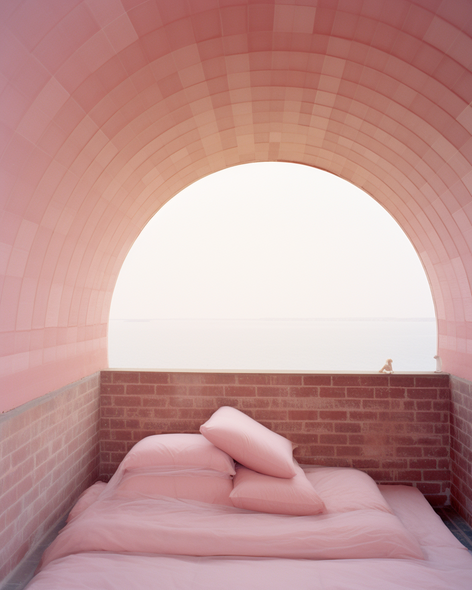 Pink plastic covered dream bedroom in Morocco