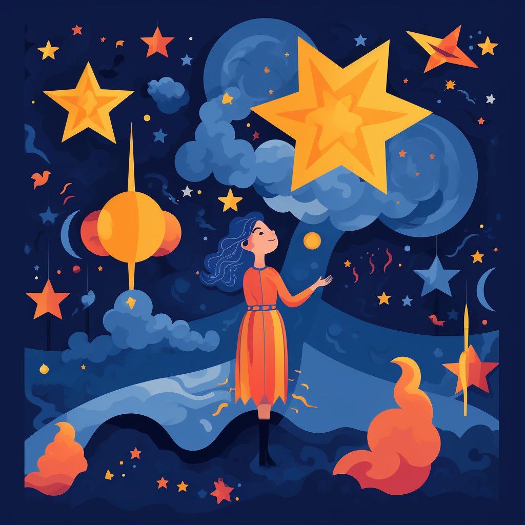 Vibrant biblical Catholiccore art of dreamt stars