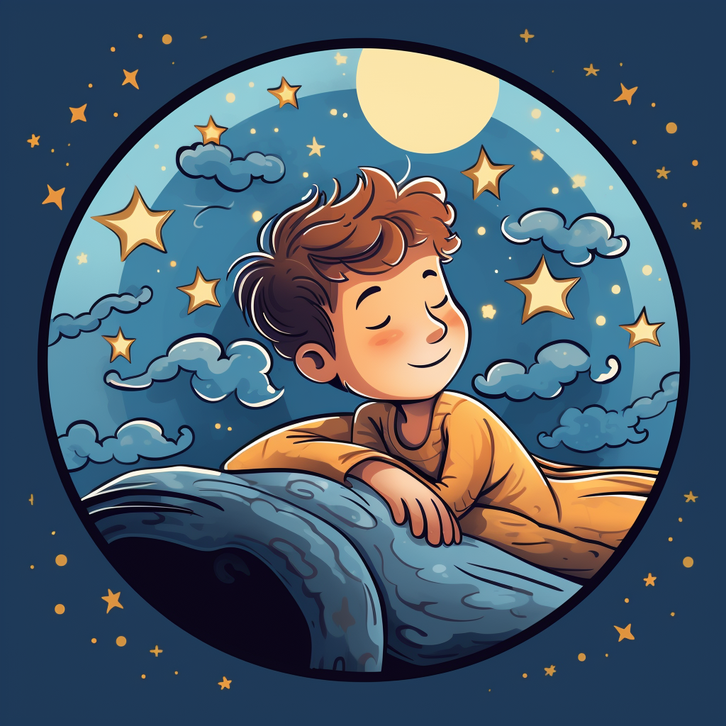 Cartoon of a Cute Dreamer Boy