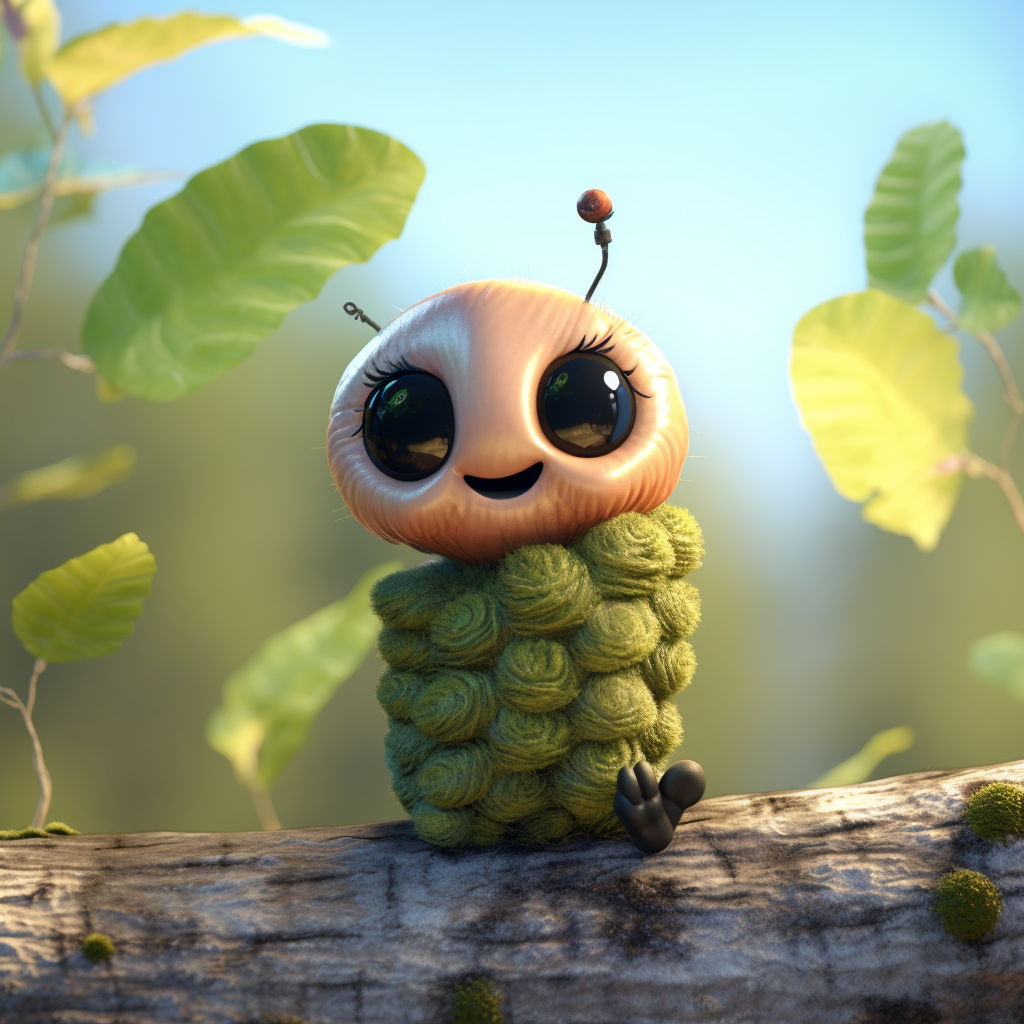 Cute caterpillar IP on tree