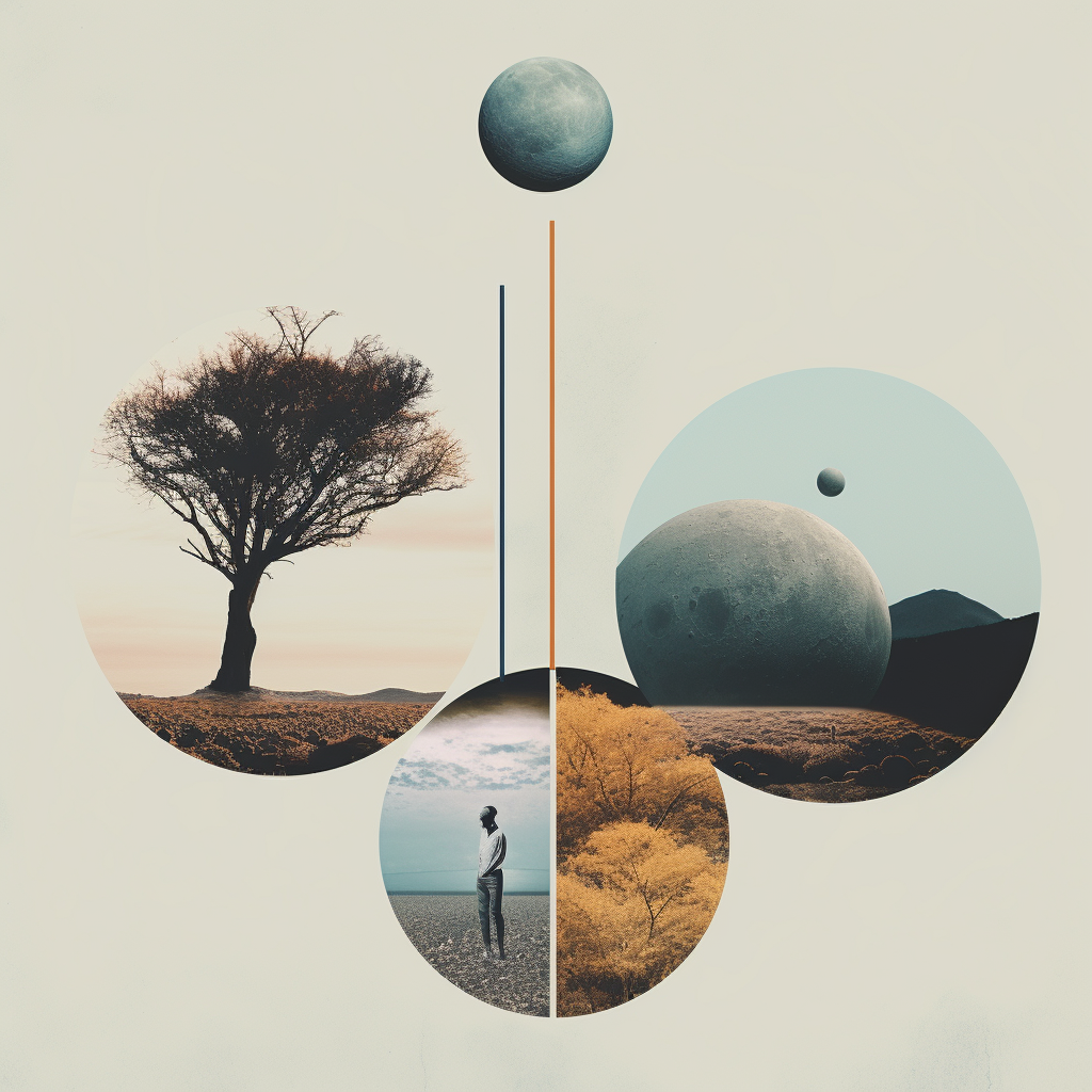 Dreamlike Elements Minimal Abstract Collage