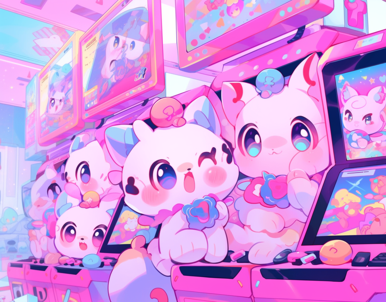 Cute Animal Arcade CMYK Illustration