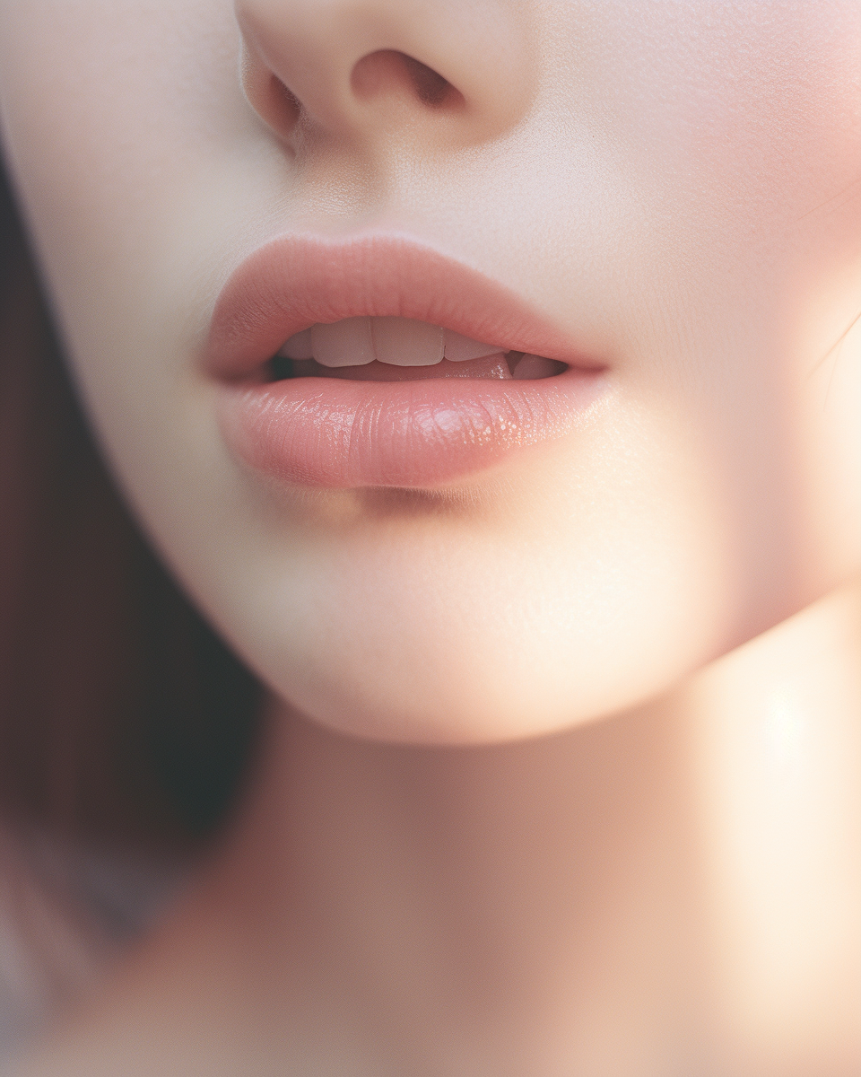 Close-up of Natural Pink Lips