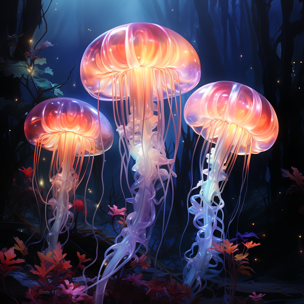 Beautiful jelly fish in a dreamy setting