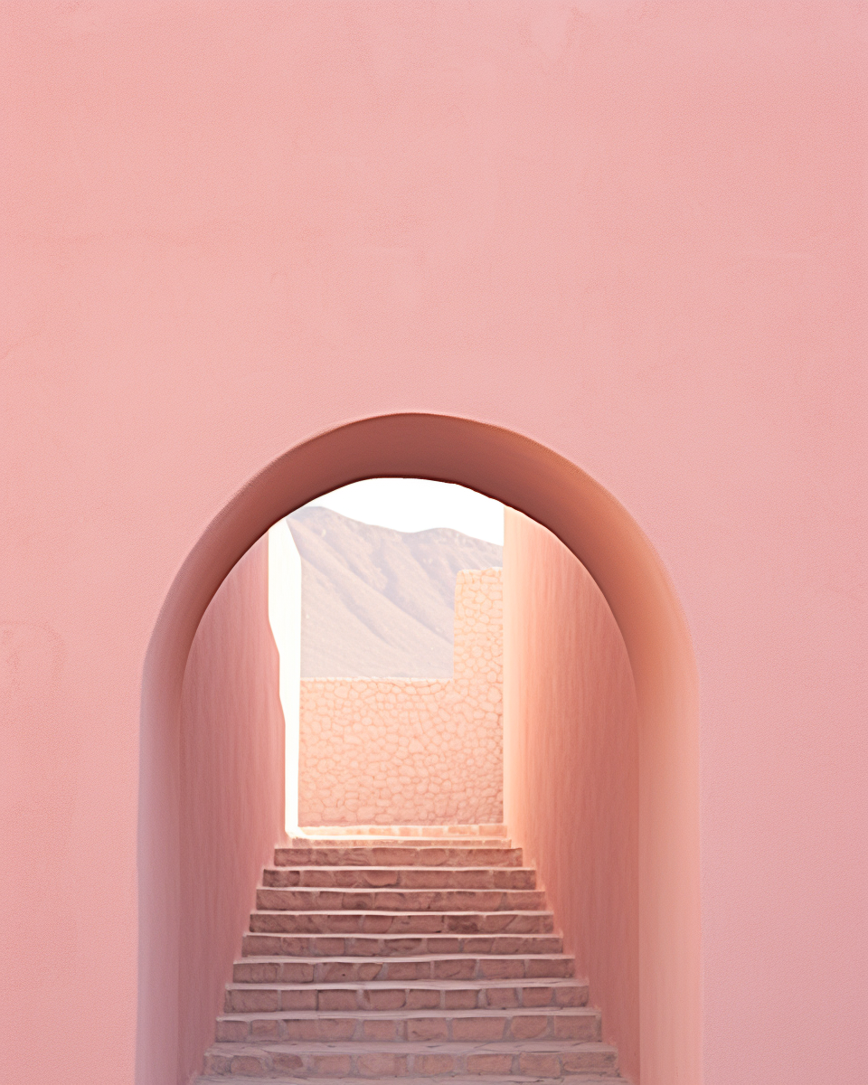 Dreamy Neighborhood with Pink Plastic in Morocco