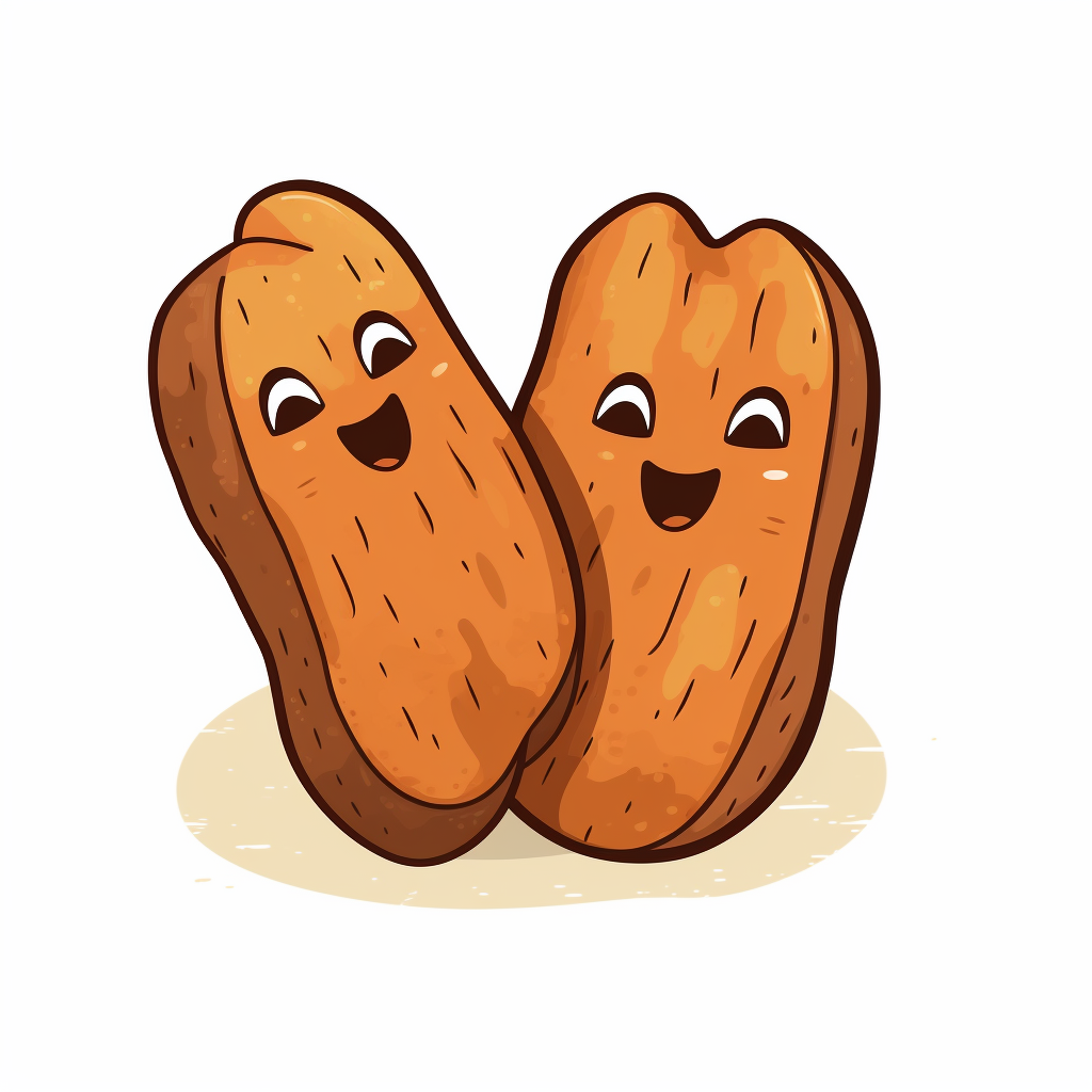 Cute hand-drawn dried sweet potatoes