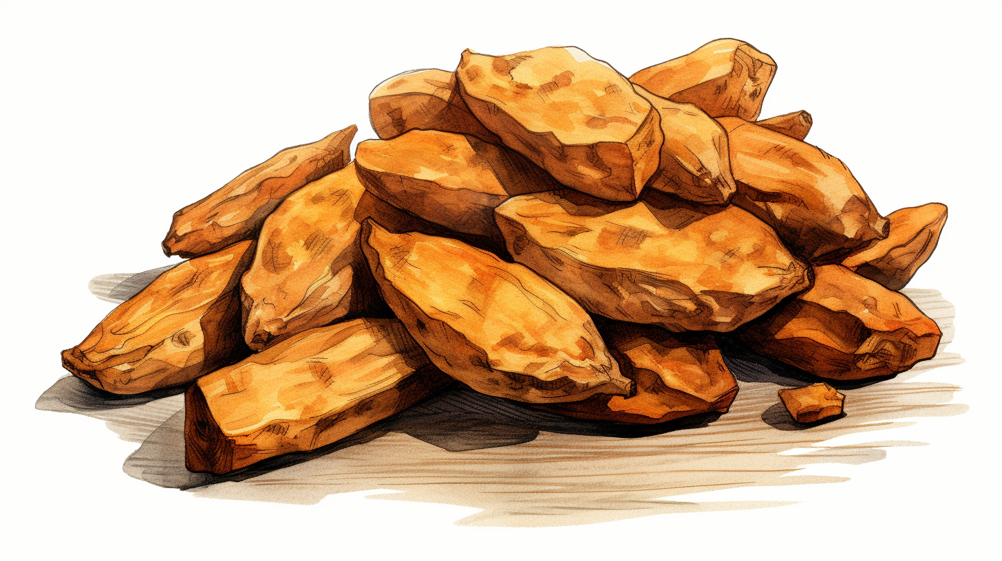 Illustration of dried sweet potato